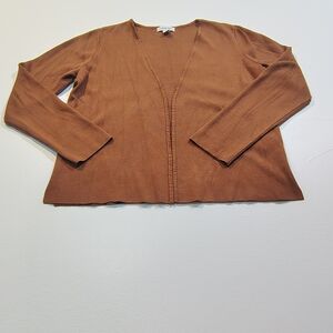 Calvin Klein Women's Brown Open Front Cardigan Size S ,75%Rayon